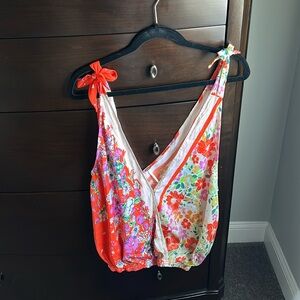 Free People Printed Tie-Strap Tank